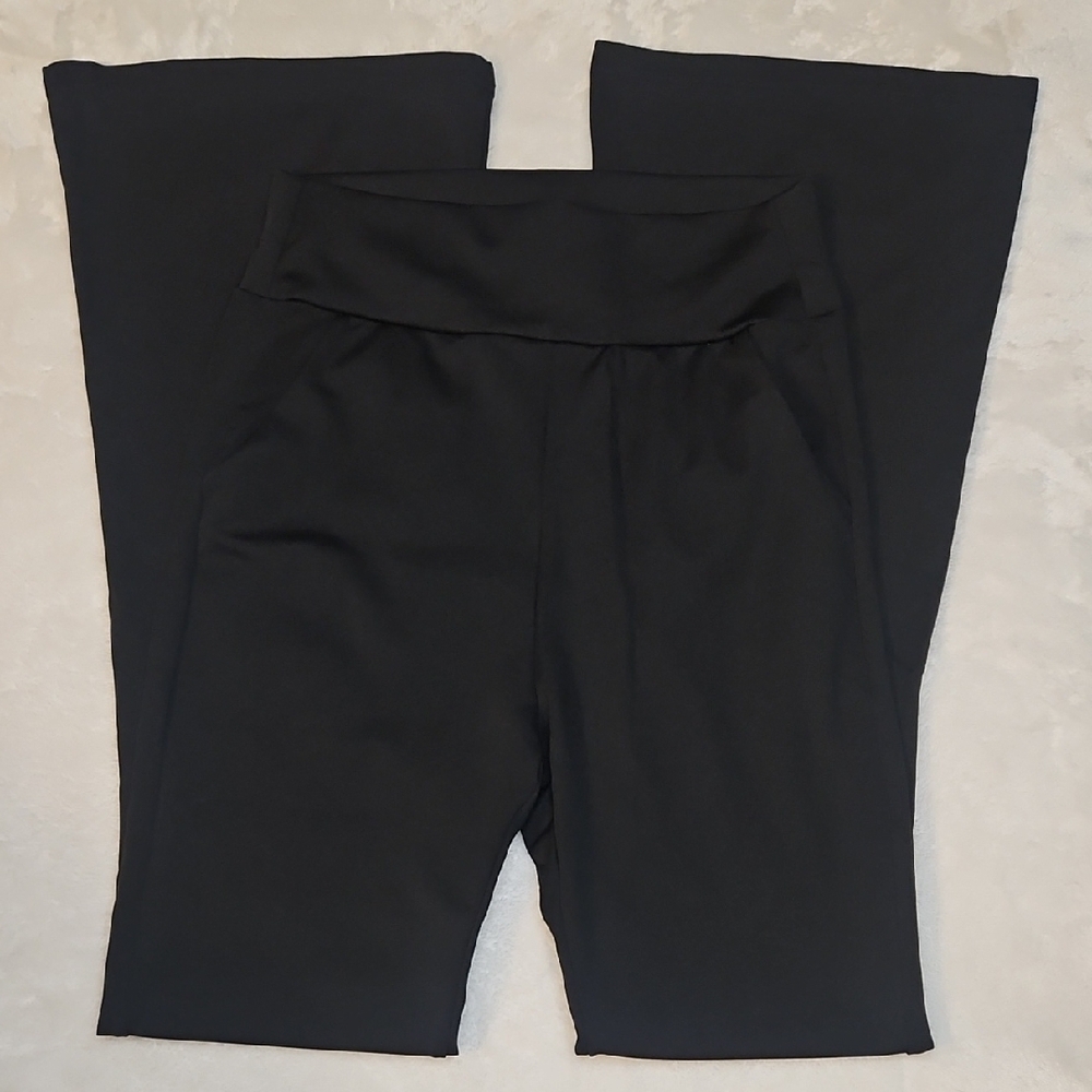 High Waisted Black Flare Leggings - Picture 3 of 5
